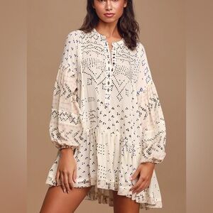 Free People Shibori print tunic dress top